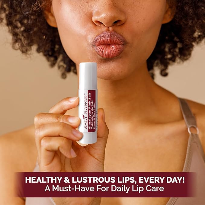 Salt Range Lip Balm, Formulated with Cherry & Shea Butter, 100% Natural, Soothing and Hydrating, Deep Nourishing, Organic Chapstick- 6 Count (12 Pieces)-VivaGrace Women
