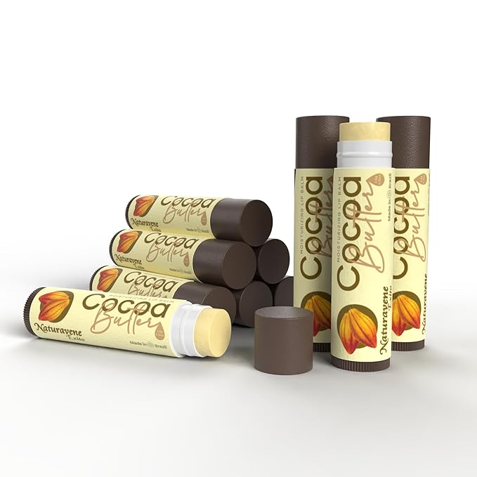 Moisturizing Lip Balm Cocoa Butter Box of 10, Moisturizing Hydrated Lips, Ligth Yellow, 0.13 Fl Oz, 1-VivaGrace Women