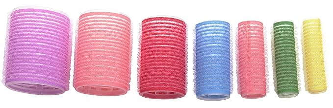 Diane 1/2-Inch Self-Grip Hair Rollers for Root Lift, Soft Curls, Layer Definition, Lightweight and Reusable, Ideal for All Hair Types and Easy Styling, Yellow, 8 Count
