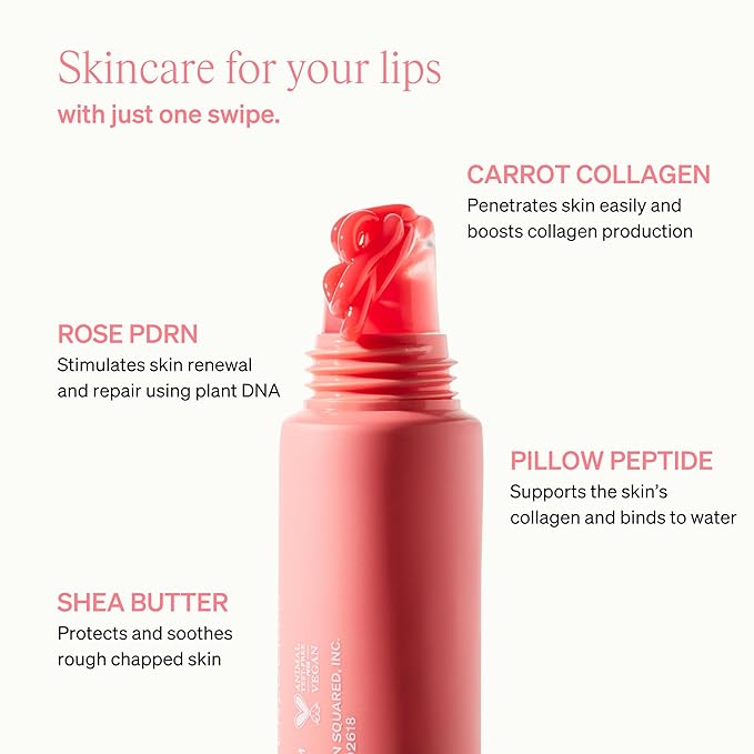 LipLock Jelly Serum for Dry Lips, Long-Lasting, Hydrating, Plumping, Glossy Mask with Rose PDRN, Carrot Collagen, Pillow Peptide, Moisturizing Tinted Lip Balm. (Peach Muse)-VivaGrace Women