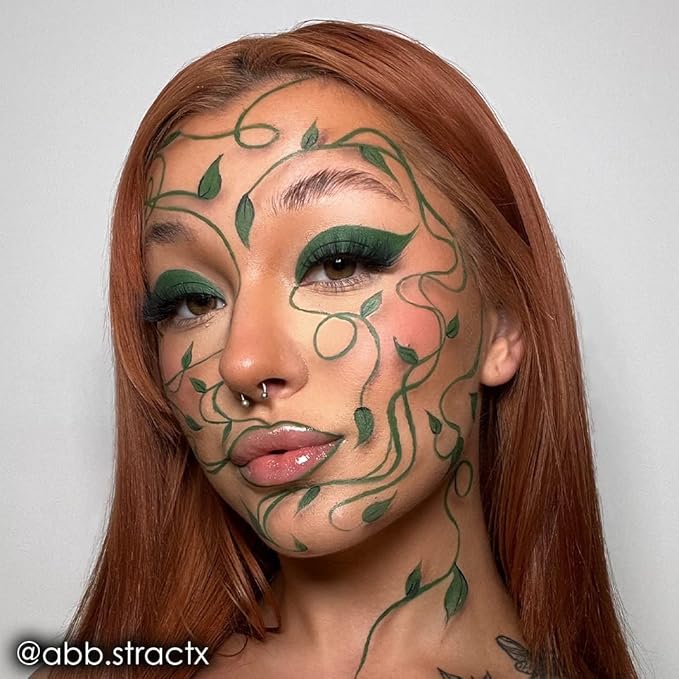 Mehron Makeup Paradise Makeup AQ Refill Size | Stage & Screen, Face & Body Painting, Cosplay, and Halloween | Water Activated Face Paint, Body Paint, Cosplay Makeup .25 oz (7 ml) (DARK GREEN)-VivaGrace Women