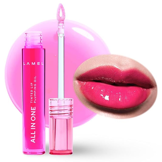 All-in-One Lip Tinted Plumping Oil - Universal Color & Moisture, Soft Balm for Day & Night Use, Lip Mask&Lip Gloss - Long-Lasting & Scented, Berry Ice 404-3ml/0.1fl.oz-VivaGrace Women