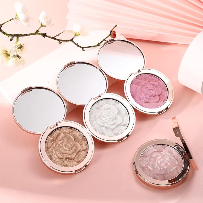 Highlighter Makeup, Cream Highlighter, Face Highlighter, Long Lasting Glitter Highlighter Makeup Palette - Silver White Highlighter-VivaGrace Women