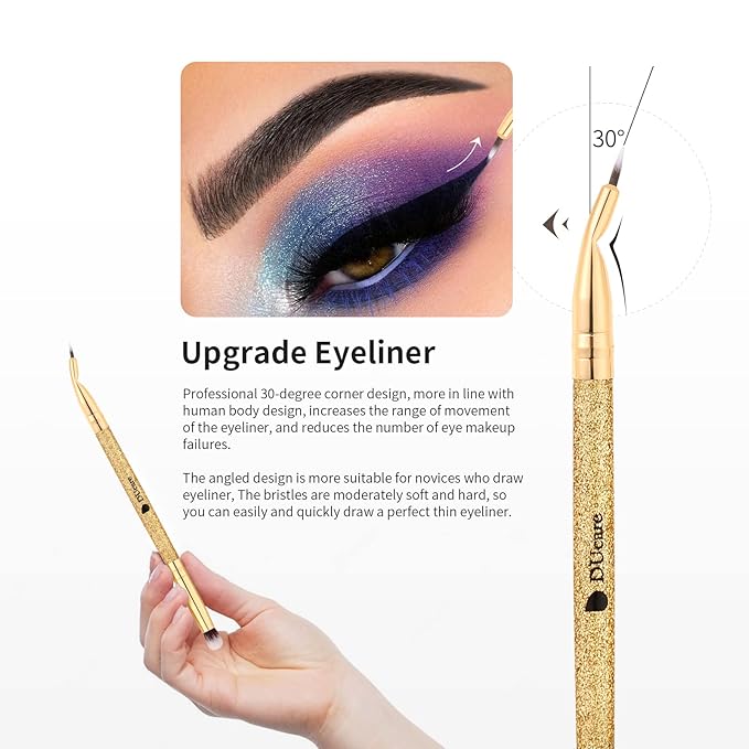 DUcare Eyeshadow Brushes Set Duo End Eye Makeup Brushes Professional Eyeshadow Brush set 5Pcs Travel Concealer Eyebrow Eyelash Eye Liners Blending-VivaGrace Women