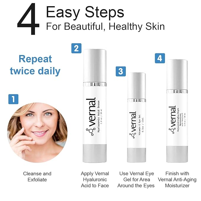 Vernal Anti Wrinkle Eye Cream - Vitamin C and Hyaluronic Acid Infused Collagen Eye Cream, Dark Circle Depuffing Eye Bag Cream for Dark Circles, Puffiness, Under Eye Bags, Crows Feet & Fine Lines-VivaGrace Women