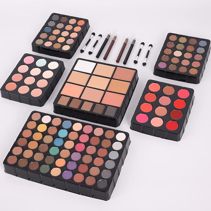 132 Color All- In- One Makeup For Women Full Kit,Professional Makeup Kit,Makeup Gift Set for Women,Girls&Teens,Include eyeshadow/lipstick/concealer/Lip Gloss/Eyeliner/Mascara（006N2-Silver）-VivaGrace Women
