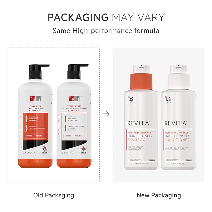 DS Labs Revita Shampoo and Conditioner – High-Performance Hair Density Kit, Volumizing, Thickening, Fuller, Sulfate & Silicone Free, For Men & Women, 925mL, Packaging May Vary-VivaGrace Women