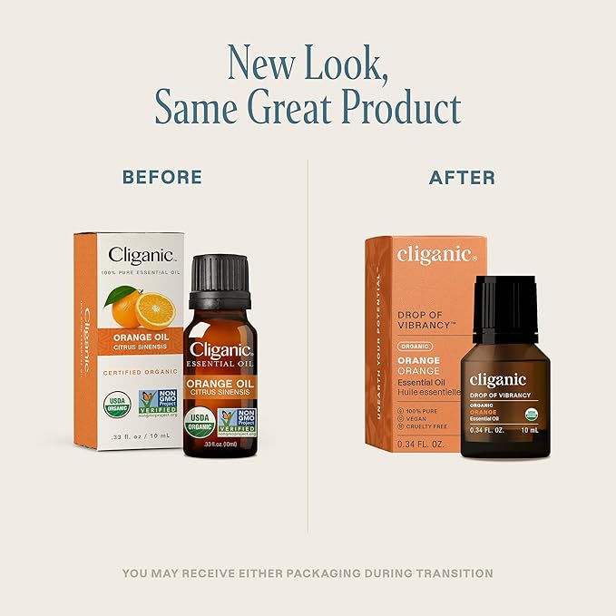 Cliganic Organic Sweet Orange Essential Oil, 10ml - 100% Pure Natural for Aromatherapy Diffuser | Non-GMO Verified (Packaging May Vary)-VivaGrace Women