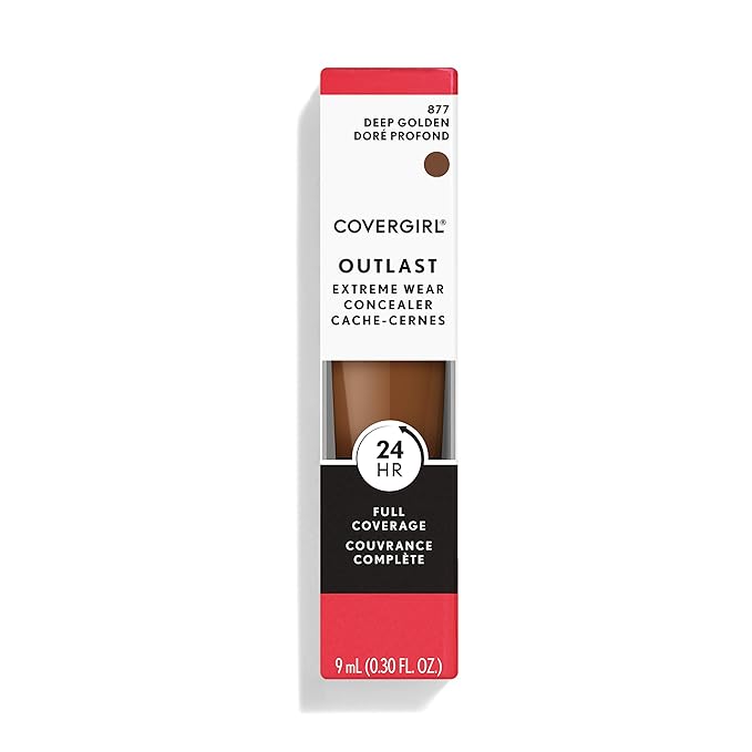 COVERGIRL Outlast Extreme Wear Concealer, Deep Golden 877, Pack of 2-VivaGrace Women