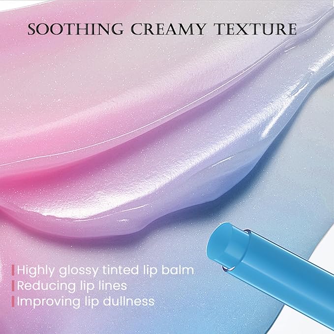 DAGEDA Tinted Lip Balm, Moisturizing Magic Color Changing Lipstick, Soothing Hydrating Lip Balm Tinted, Glossy Lip Plump Gloss Butter Balm, Lightweight, Non-Greasy, 05-VivaGrace Women