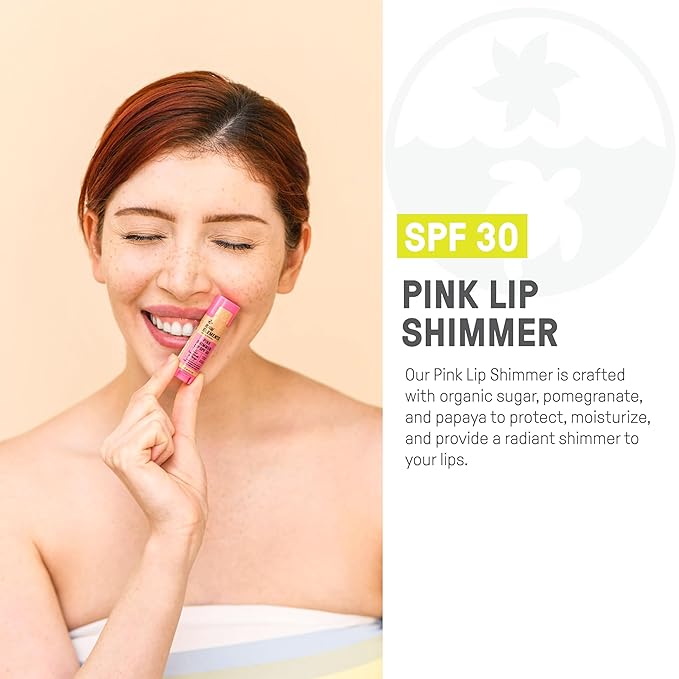 Raw Elements Organic Pink Lip Shimmer Zinc Oxide SPF 30+, 0.15oz-VivaGrace Women
