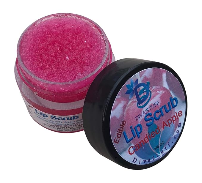 Diva Stuff Ultra Hydrating Lip Scrub for Soft Lips, Gentle Exfoliation, Moisturizer & Conditioner, Candied Apple – ¼ oz (Made in the USA)-VivaGrace Women