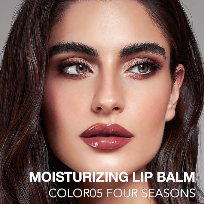 1Pcs Tinted Lip Balm Moisturizing Lipstick – Deep Rose Colored Bean Paste Sheer Hydrating Lip Color for Dry Lips Nourishing Lip Balm for All Women with a Subtle Natural Scent (S05 Four Seasons)-VivaGrace Women