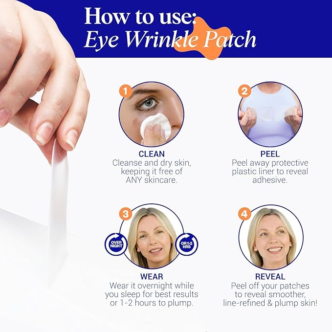 Wrinkles Schminkles Under Eye Wrinkle Starter Pack - Set of Reusable Under Eye Wrinkle Patches (3 pairs) + Silicone Patch Cleanser (2 oz) for Smoother Under Eyes & Fresh Look-VivaGrace Women