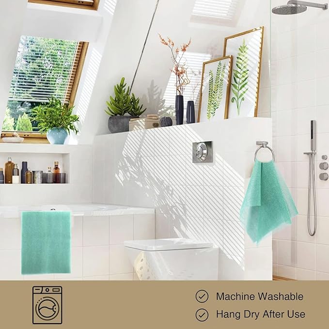 UJFQBH 2 Pieces African Bath Sponge African Net Long Net Bath Sponge Exfoliating Shower Body Scrubber Back Scrubber Skin Smoother,Great for Daily Use (Green)-VivaGrace Women