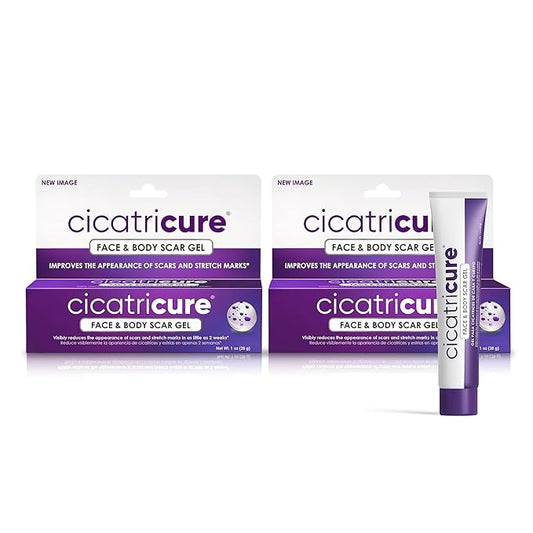 Cicatricure Advanced Scar Gel for Face & Body - Proven Results in 2 Weeks, Scar Treatment for Surgical Scars, Stretch Marks, Scars of Burns and Injuries, Acne Scar Treatment, 1 oz (28 g) - Pack of 2-VivaGrace Women