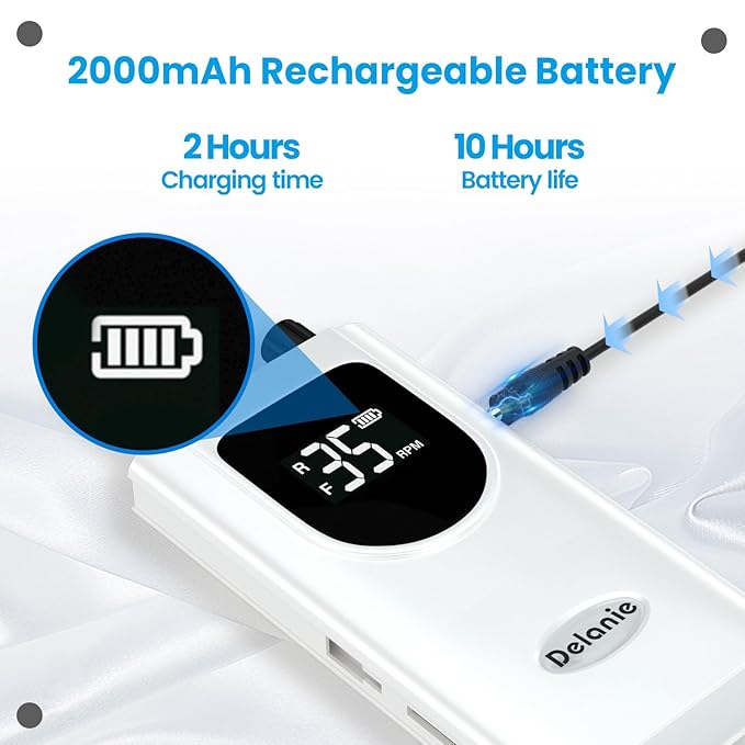 Delanie Professional Nail Drill High Torque 35000 RPM Rechargeable Portable Electric Nail File Filer for Acrylic Gel with Cuticle Bits, Salon Manicure Tool, White-VivaGrace Women