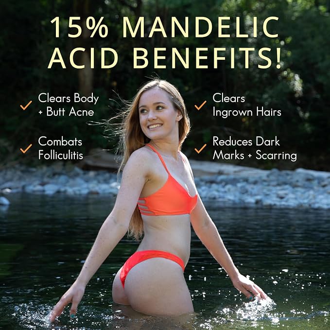 Body Clearing Serum [1 Fl Oz] Level 2 Acne Serum - Advanced Formula for Body Acne, Folliculitis, Back, Butt, Chest, Thighs, Shoulders - Mandelic Acid-VivaGrace Women