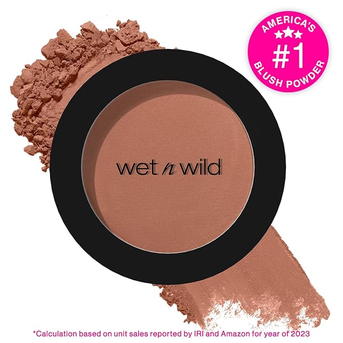wet n wild Color Icon Blush, Effortless Glow & Seamless Blend infused with Luxuriously Smooth Jojoba Oil, Sheer Finish with a Matte Natural Glow, Cruelty-Free & Vegan - Naked Brown-VivaGrace Women