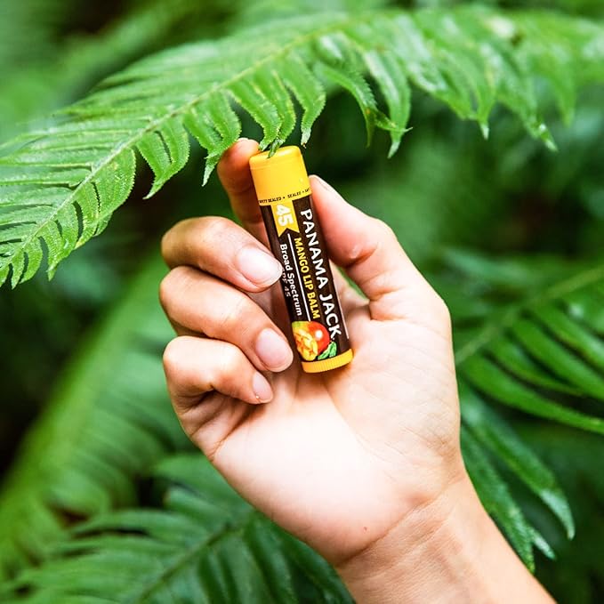 Panama Jack Sunscreen Lip Balm - SPF 45, Broad Spectrum UVA-UVB Sunscreen Protection, Prevents & Soothes Dry, Chapped Lips, Mango, 7-pack-VivaGrace Women
