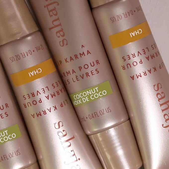 Sahajan Lip Karma Hydrating Lip Balm Gloss with Castor & Argan Oil, Cera Alba, Moisturizes & Firms Chapped, Dry Lips Shine for Plumper Looking Lips (Chai)-VivaGrace Women
