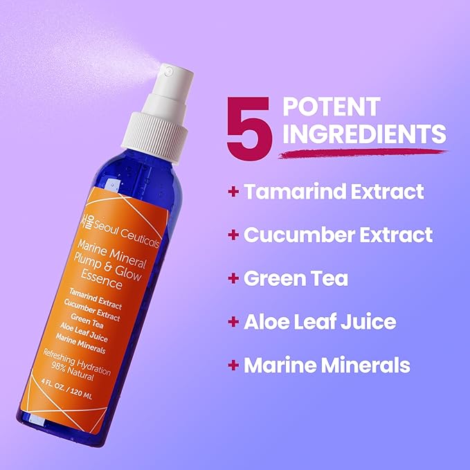 SeoulCeuticals Korean Skin Care Essence Toner - K Beauty Skincare Spray Mist For Face Contains Cucumber Extract and Marine Minerals + Organic Aloe - Get That Healthy Youthful Glow-VivaGrace Women