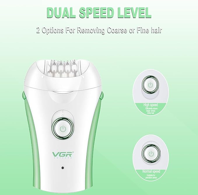Epilators Hair Removal for Women, Glabrouse Skin Facial Hair Removal, Facial Hair Epilator with Eyebrow Trimmer for Women Face Sensitive Skin for Bikini, Face, Arm, Legs, Armpits, Green-VivaGrace Women