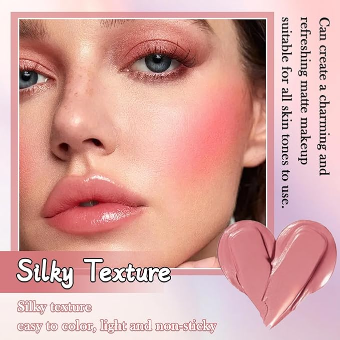 Cream Blush Stick for Cheeks,Blendable Multi-use Blush Makeup Stick for Cheek Eyes Lips Blusher-VivaGrace Women