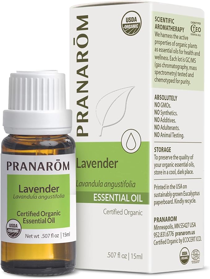 Pranarom USDA Certified Organic Lavender Essential Oil (15ml), 100% Pure Undiluted Therapeutic Grade from French Alps for Aromatherapy, Diffuser, Healthy Skin & Hair, Massage, Relaxation-VivaGrace Women