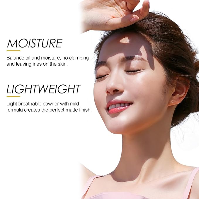 Mineral Sunscreen Setting Powder, Mineral Brush Setting Face Powder Makeup SPF 50 PA++ for All Skin, Oil Control Lightweight Breathable Concealer Brush Powder, Matte Smooth Translucent Face Powder-VivaGrace Women