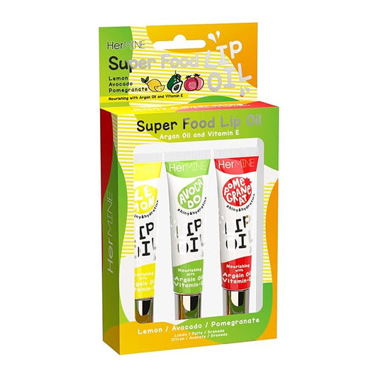 HerMINE Hydrating Lip Oil with Argan oil & Vitamin E Clear Long Lasting Nourishing Lip Oils Moisturizing Gel Multi-Packs Softening Clear Oil-VivaGrace Women