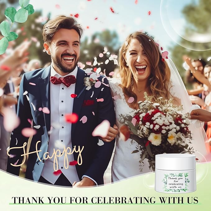 12 Pcs Thank You Lip Sleeping Mask Bulk Bridal Shower Gifts for Guests Thank You for Celebrating with Us Lip Mask Moisturize Nourish for Wedding Bridal Shower Favor Christmas Gift(Eucalyptus)-VivaGrace Women