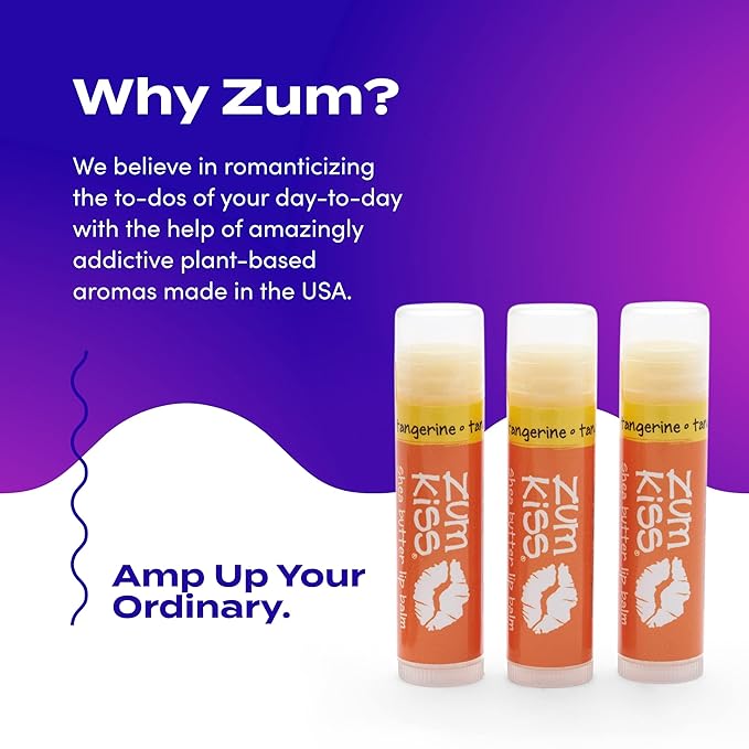 Zum Tangerine Kiss Stick (Pack of 3) with Certified Organic Sunflower Seed Oil, Beeswax, Shea Butter, Pure Essential Oils, Candelila Wax, Vitamin E and Honey, 0.15 oz-VivaGrace Women