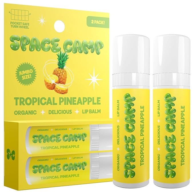 Wellness Jumbo Lip Balm - Tropical Pineapple Organic Flavored Balm (2 Pack)-VivaGrace Women