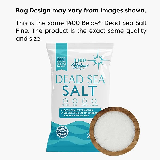 LA Salt Co.'s 100% Pure and Natural Dead Sea Salt Bulk 55 lb bag, Fine Grain-VivaGrace Women