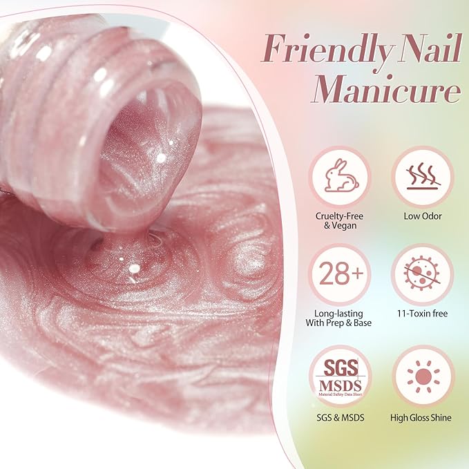 Born Pretty Pastel Magnetic Gel Nail Polish,Water Light Cat Magnetic Eye Gel Jelly Glass Crystal Nail Polish Glitter Shimmer Auroras Magnetic Gel Nail Art Manicure Kit 6PCS-VivaGrace Women