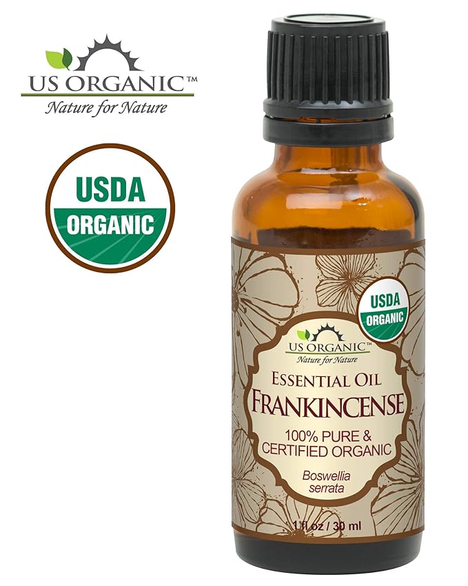 US Organic 100% Pure Frankincense Essential Oil, USDA Certified Organic, Steam Distilled, Boswellia serrata, Sourced from India, Topically or in Diffuser, Perfect for Aging Skin (30 ml)-VivaGrace Women