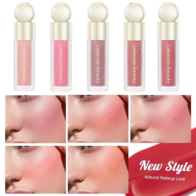 Liquid Blush, Natural Matte Finish Looking, Dewy Cheek Tint Cream Blush for Cheeks, Soft Cream Face Blush, Moisturizing Lightweight Blendable Feel(Orange Red 04)-VivaGrace Women