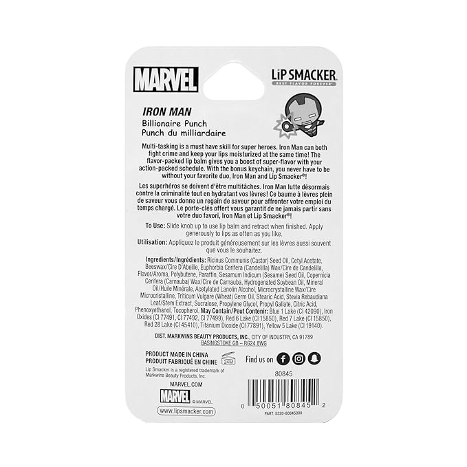 Lip Smacker Marvel, keychain, lip balm for kids - Iron Man-VivaGrace Women