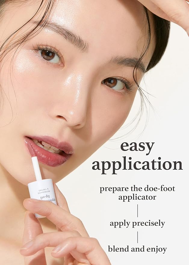 NOONI Korean Vegan Lip Oil - Applepeony, 0.12 Fl Oz + Korean Lip Oil - Applecranberry, 0.12 Fl Oz Bundle-VivaGrace Women