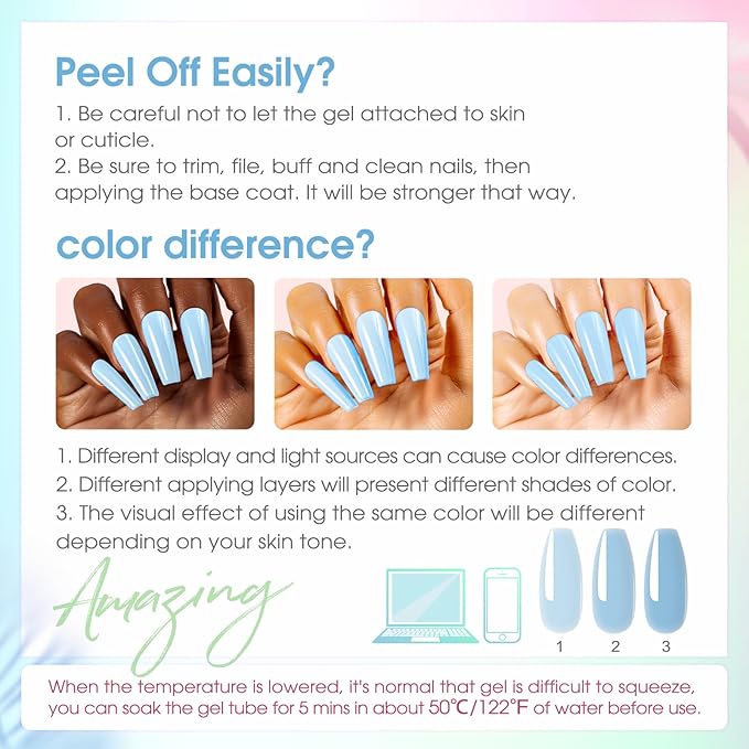 ROSALIND 12PCS Poly Nail Gel Kit with Mini Nail Lamp Nude Brown Cherry Pink Poly Extension Gel Kits-VivaGrace Women