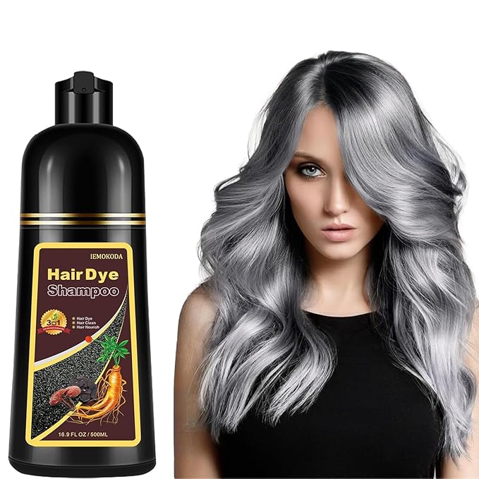 Silver Gray Hair Dye Shampoo, Instant Hair Color Shampoo, Colors Hair in Minutes, Long Lasting Silver Hair Dye, Champu Para Canas, Easy to Use 16.90 Fl Oz-VivaGrace Women