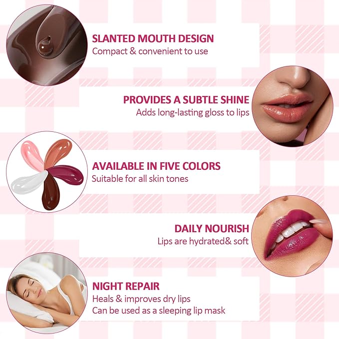 DAGEDA 3Colors Lip Glowy Balm Set, Hydrating Lip Balm Shine Lip Glow Oil, Clear Plumping Lip Gloss Tinted Jelly Balm, Natural Lip Care Makeup Glossy Lip Moisturizer for Dry Cracked Lips(B)-VivaGrace Women