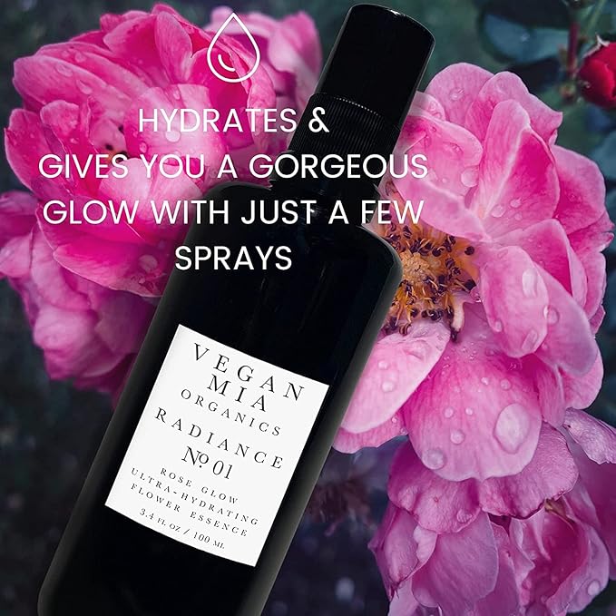 Organics - Radiance, Ultra-Hydrating Rose Water Spray for Face and Neck, Face Mist with Organic Rose Flower Essence, Facial Mist for All Skin Types, Hydrates Dry and Dull Skin, 3.4 fl oz-VivaGrace Women
