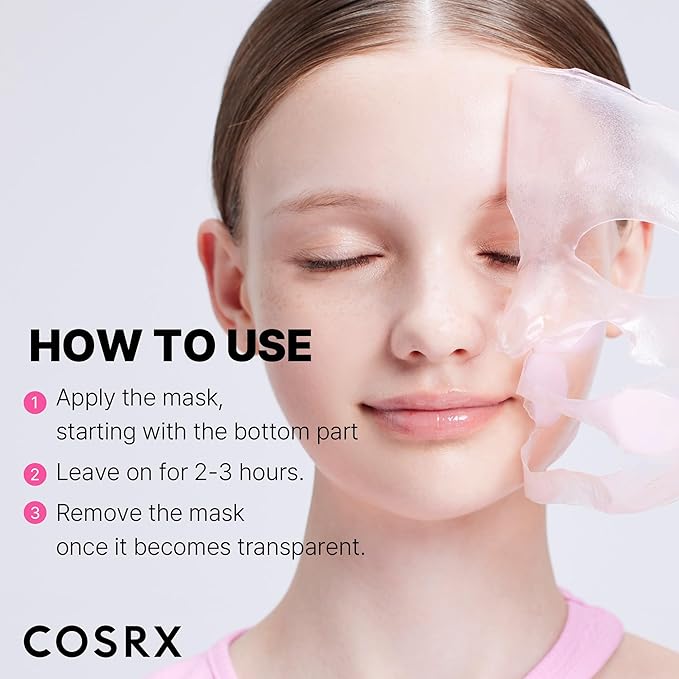 COSRX The Peptide Collagen Lifting Glow Hydrogel Face Masks Skincare 3 EA, Collagen Face Mask, Travel Essentials, Overnight Face Mask, Korean SkinCare-VivaGrace Women