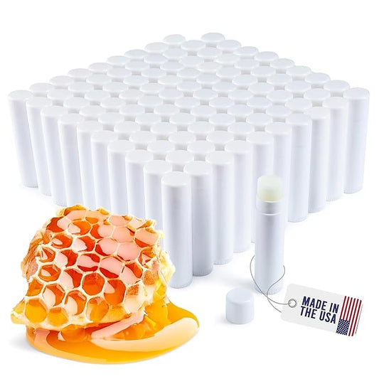 Lip Balm Bulk Unlabeled - Made in USA Bulk Chapstick - Natural Ingredients Vitamin E Shea Butter - Custom Chapstick Bulk For Party & Wedding Favors (100 Count, Honey)-VivaGrace Women