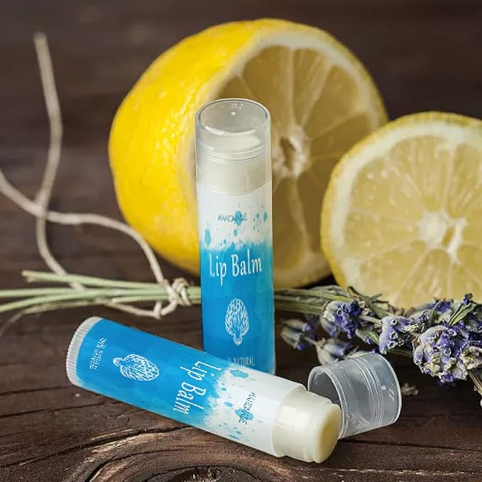 CRASPIRE Lip Balm Labels 80pcs Homemade Lip Balm Labels 2” Clear Lip Balm Labels for Tubes Printable Waterproof Lip Balm Stickers Labels for Lip Balm Handcream Candle Container（Marine Life-Blue）-VivaGrace Women