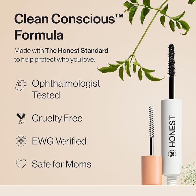 Honest Beauty 2-in-1 Extreme Length Clean Mascara + Lash Primer | Lengthening + Volumizing | EWG Verified + Cruelty Free | Black, .27 fl oz-VivaGrace Women