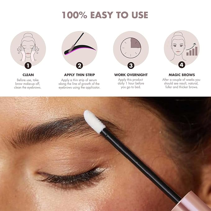 Eyebrow Growth Serum - Provides Full, Healthy And Well Defined Eyebrows - High Technology Formula - Vegan And Cruelty Free - Flexible Applicator Developed Specifically For Brows - 0.1 Oz-VivaGrace Women