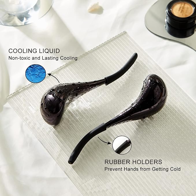 Cryo Sticks for Face, Ice Globes Cryo Globes for Facials, Esthetician Supplies Gifts, Unbreakable Stainless Steel Ice Roller Cooling Spa Balls with Storage Case-VivaGrace Women